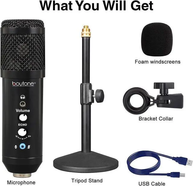 Alt view image 5 of 7 - BT-78SM, Professional Cardioid Studio Recording Mic 25mm Diaphragm USB Microphone Streaming Vocal Recording, Podcasting Condenser Microphone for PC and Mac, Quality Sound, Plug & Play
