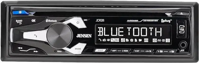 Main image of JCR311 10 Character LCD Single DIN Car Stereo Radio CD Player Push to Talk Assistant Bluetooth Hands Free Calling & Music Streaming AM/FM Radio USB Playback & Charging