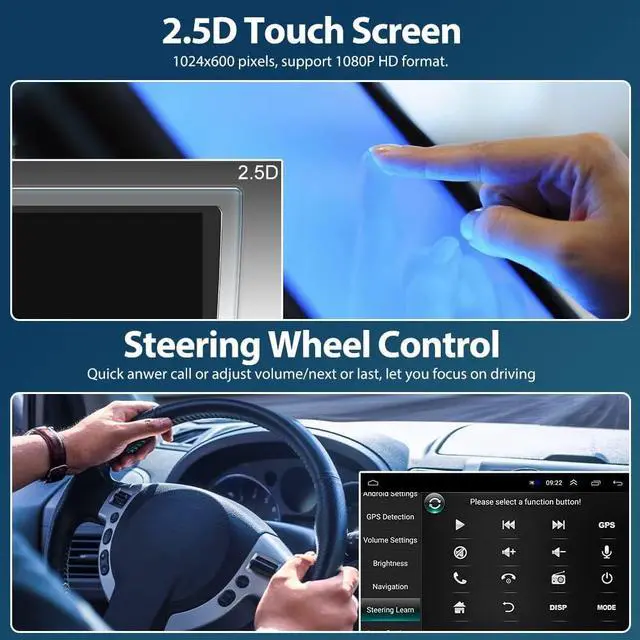 Alt view image 5 of 7 - 2+32GB 10.1 Android 13 Car Stereo with Wireless Carplay Double Din Car Radio 10.1 Inch Touchscreen Indash Stereo with GPS Bluetooth FM WiFi Mirror Link SWC Backup Camera + Microphone