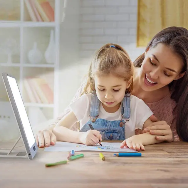 Alt view image 5 of 7 - Light Alarm Clock 3 Color Light Therapy Sunrise Wake-up lamp, 12000lux Sun lamp Restorative Strength, Focusing Attention