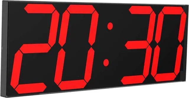 Main image of Digital LED Wall Clock, Oversize Wall Clock with 6 Numbers, Remote Control Count up/Countdown Timer Clock, Auto Dimmer, Big Calendar and Thermometer(Red)