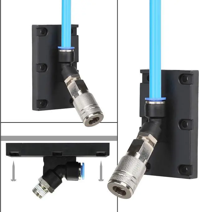 Alt view image 6 of 7 - Shop Air Line Kit, 3/8 Inch (9.5MM) OD × 60 Feet Nylon Compressed Air Pipe, 200PSI, Cutter, Tees, Mounting clips, Connectors, 49PCS Garage Air Compressor Accessories Master Kit