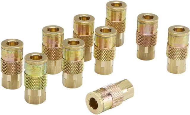 Main image of (785) 1/4" FNPT Female T-Style Air Compressor Quick Connect Fitting Coupler (10 pieces) , Blue