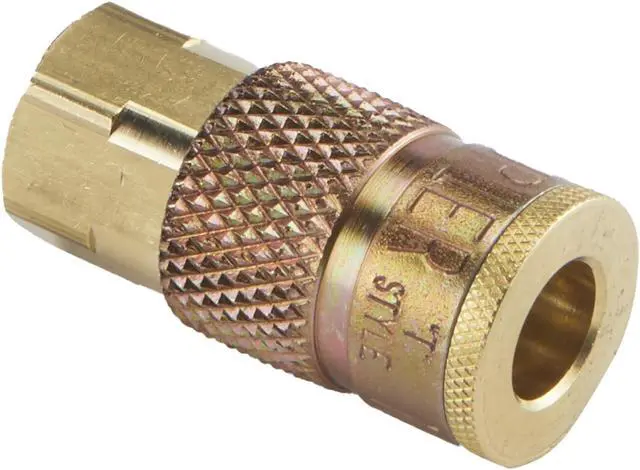 Alt view image 4 of 6 - (785) 1/4" FNPT Female T-Style Air Compressor Quick Connect Fitting Coupler (10 pieces) , Blue