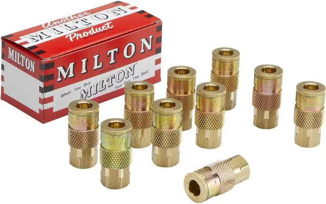 Alt view image 6 of 6 - (785) 1/4" FNPT Female T-Style Air Compressor Quick Connect Fitting Coupler (10 pieces) , Blue