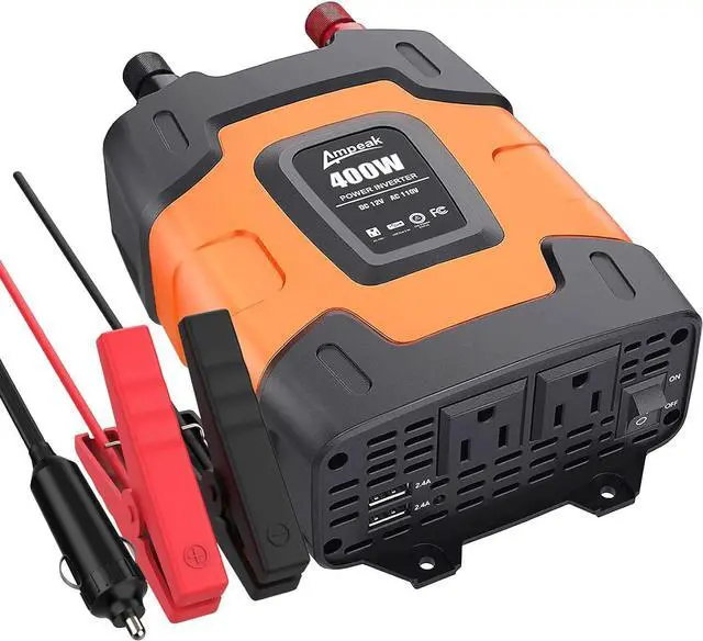 Alt view image 7 of 7 - 750W Power Inverter 4.8A Dual USB Ports 2 AC Outlets Car Inverter DC 12V to AC 110V 11 Protections for Devices