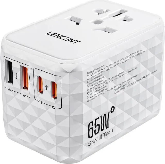 Main image of 140W International Travel Adapter, GaN Universal Travel Adapter with 1 USB-A & 3 Type C Power Adapter, Fast Charger for Phone,Laptops, Worldwide Plug Adapter for USA/UK/EU/AUS, Black