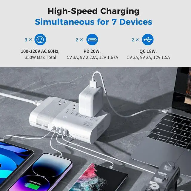 Alt view image 5 of 7 - [Game-Changer] DOACE 500W Max 220V to 110V Converter, 50Hz to 60Hz Voltage Converter for European Travel, 100% Pure Sine Wave Power Converter US to Europe for CPAP Hair Straightener Laptop Cell Phone