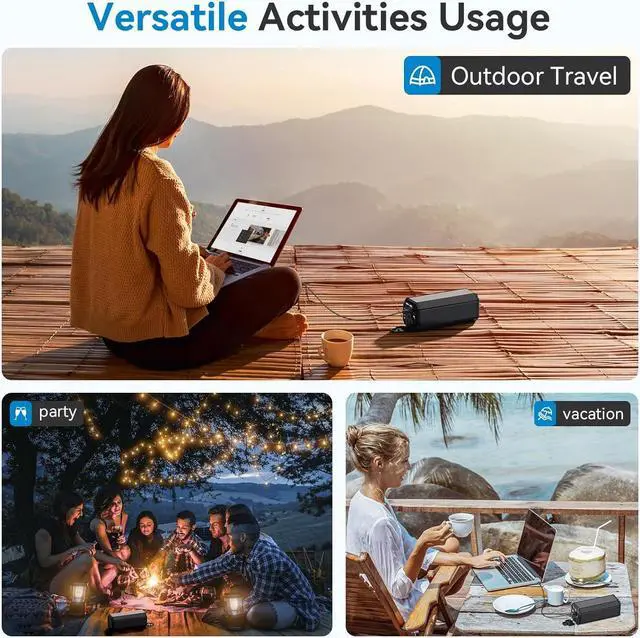 Alt view image 5 of 7 - Portable Power Bank with AC Outlet 100W Portable Laptop Charger 98Wh/27000mAh High Capacity with 65W PD USB C Laptop Battery Bank Backup Power Source for Business Travel and Outdoor Activities