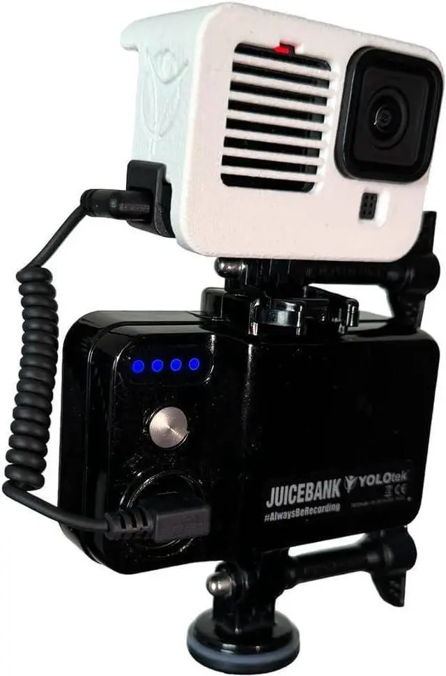 Alt view image 4 of 7 - JUICEBANK 7800mAh - Veteran Owned - Extended Battery for GoPro Hero 12 11 10 9 8 7 6 5, DJI, Mevo - GoPro Accessories External Battery Power Bank - Portable Battery Charger for Action Camera