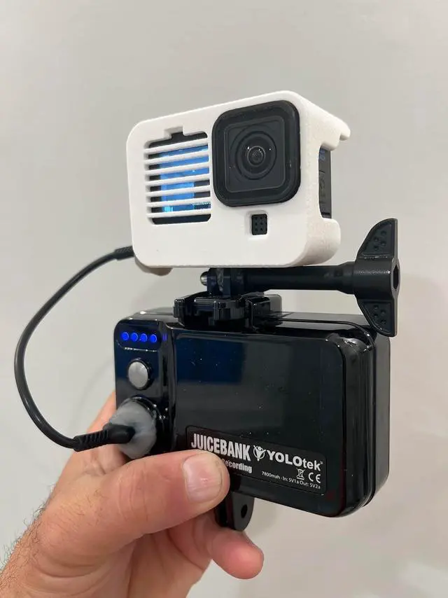 Alt view image 5 of 7 - JUICEBANK 7800mAh - Veteran Owned - Extended Battery for GoPro Hero 12 11 10 9 8 7 6 5, DJI, Mevo - GoPro Accessories External Battery Power Bank - Portable Battery Charger for Action Camera
