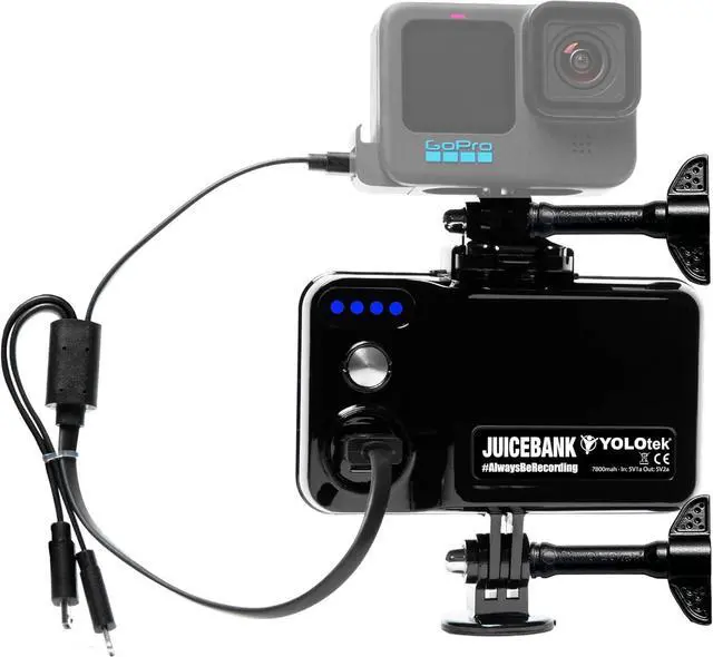 Alt view image 6 of 7 - JUICEBANK 7800mAh - Veteran Owned - Extended Battery for GoPro Hero 12 11 10 9 8 7 6 5, DJI, Mevo - GoPro Accessories External Battery Power Bank - Portable Battery Charger for Action Camera