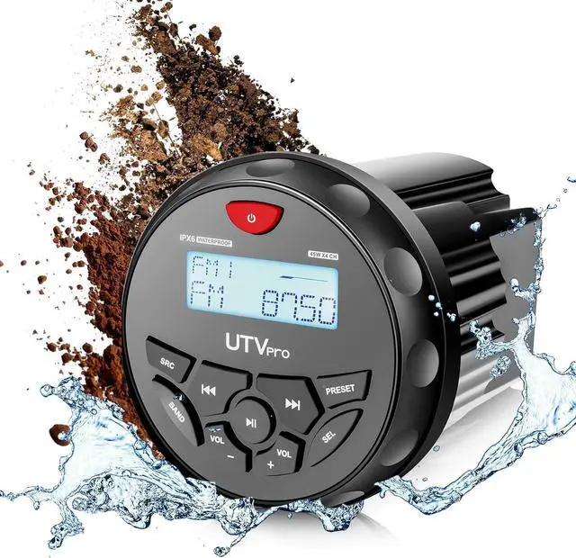 Main image of Boat Bluetooth Marine Stereo Radio Boat Radio AM FM Tuner Bluetooth Streaming Music Digital Media on Boats Golf Cart ATV UTV and Spa Hot Tubs
