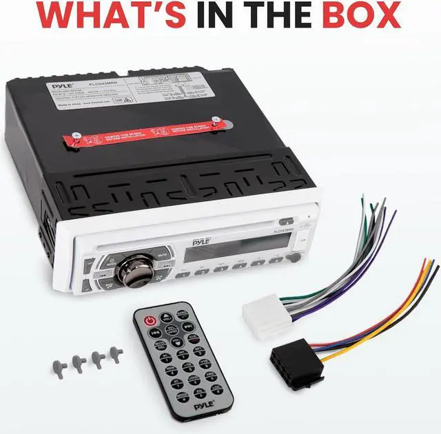 Alt view image 7 of 7 - Boat Bluetooth Marine Stereo Receiver - Marine Head Unit Din Single Stereo Speaker Receiver - Wireless Music Streaming/Hands-Free Calling/CD Player/MP3/USB/AUX/ marine AM FM Radio -PLCD43MRB