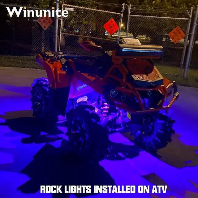 Alt view image 6 of 6 - 12 Pods RGB Rock Lights 12V with Wires,Waterproof Music Mode APP/Remote Control Multicolor Underglow Light Kit Wheel Well Lights for Off Road Trucks SUV ATV UTV Trailer Boats