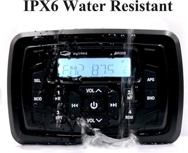 Alt view image 3 of 7 - Marine Stereo Bluetooth Waterproof Boats Golf Cart Radio Digital Media Stereo Receiver AM FM Tuner Bluetooth Streaming on ATV UTV Motorcycle and Spa Hot Tubs