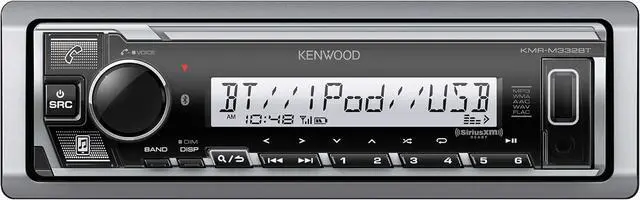 Main image of KMR-M332BT Car & Marine Stereo - Single Din, Bluetooth Audio, USB MP3, Aux in, AM FM Radio SiriusXM Ready, Weatherproof, Multi Color Illumination