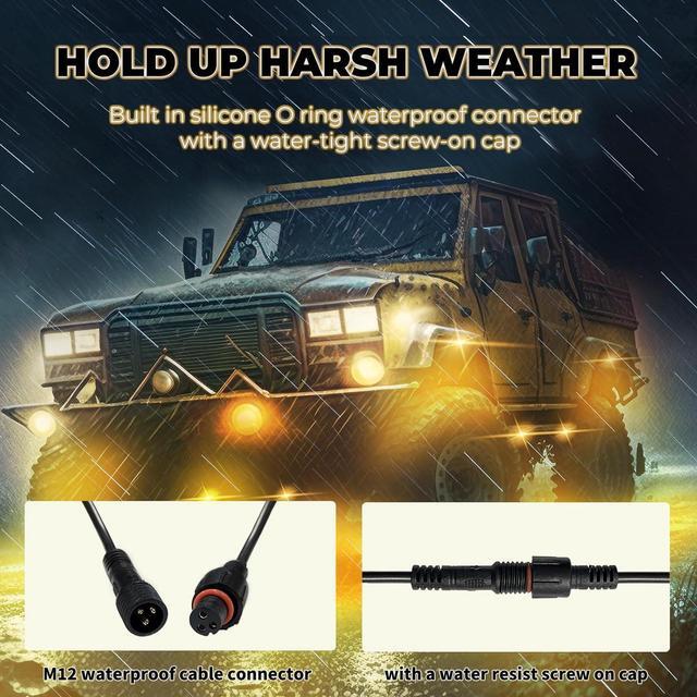 Alt view image 5 of 7 - 8 Pods Full Angle RGB Rock Lights Compatible with Trucks Jeep UTV SUV ATV Boat Golf Cart, Waterproof Multi-Color, App/Remote Control Led Rock Lights with Music Mode