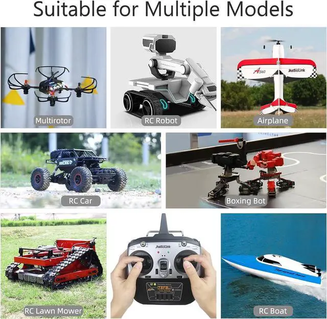 Alt view image 6 of 7 - T8FB 8 Channels 2.4GHz RC Remote Transmitter and R8EF Receiver APP Parameter Setup Dual Stick Controller for RC Airplane Aircraft Boat Car and More(Mode 2)