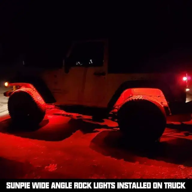 Alt view image 3 of 5 - SUNPIE 4 Pods RGBW Rock Lights, Full Beam Angle, 30 High Power Chips, Aluminium Metal, Includes Mounting Pads, IP67 Waterproof, Music Mode Underglow Lights for Off Road Truck SUV ATV UTV Boats
