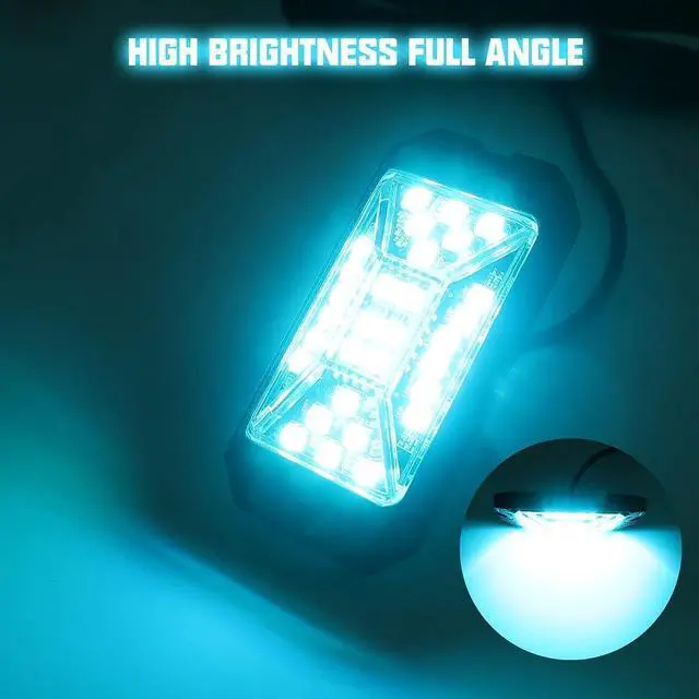 Alt view image 2 of 5 - SUNPIE 4 Pods RGBW Rock Lights, Full Beam Angle, 30 High Power Chips, Aluminium Metal, Includes Mounting Pads, IP67 Waterproof, Music Mode Underglow Lights for Off Road Truck SUV ATV UTV Boats
