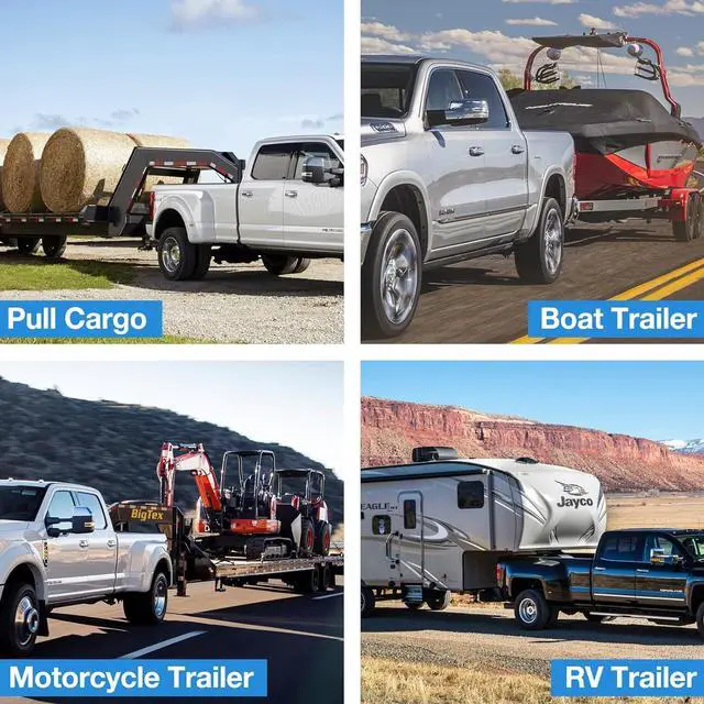 Alt view image 6 of 6 - Adjustable Trailer Hitch, 8 Inch Drop Hitch Ball Mount (Fits 2-Inch Receiver), 12,500 LBS GTW, (2" & 2-5/16") Chrome Plated Steels Balls, Aluminum Tow Hitches with Two Anti-Theft Pins Locks