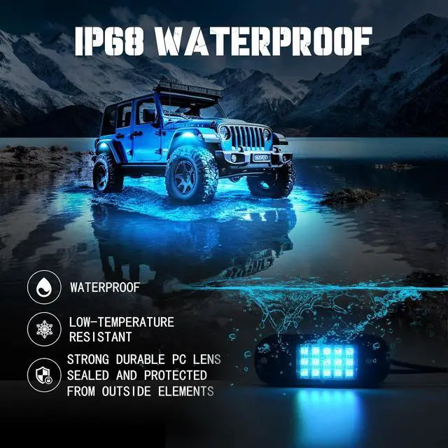 Alt view image 3 of 6 - Rock Lights for Trucks 10 Pods LED Rock Lights for UTV Brightness underglow kit Exterior with App Control Flashing Music Mode RGB Rock Lights for SUV ATV RZR Truck Accessories