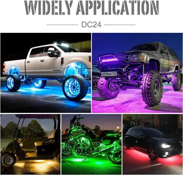Alt view image 5 of 6 - Rock Lights for Trucks 10 Pods LED Rock Lights for UTV Brightness underglow kit Exterior with App Control Flashing Music Mode RGB Rock Lights for SUV ATV RZR Truck Accessories