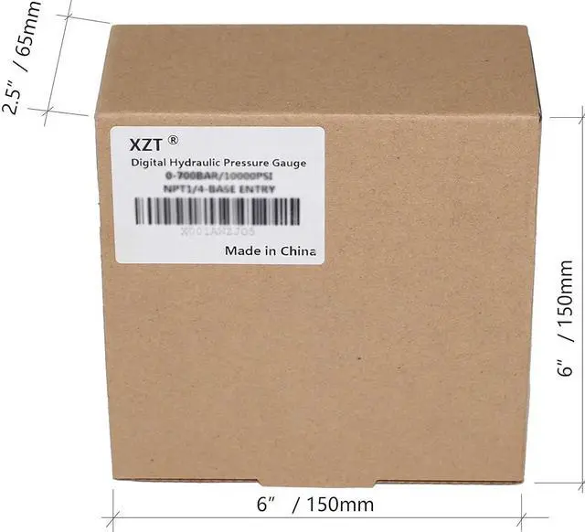 Alt view image 5 of 5 - 3.15" 10000 PSI Digital Hydraulic Pressure Gauge,Pressure Manometer, Pressure Sensor with 1/4-Inch NPT Connector,Base Entry