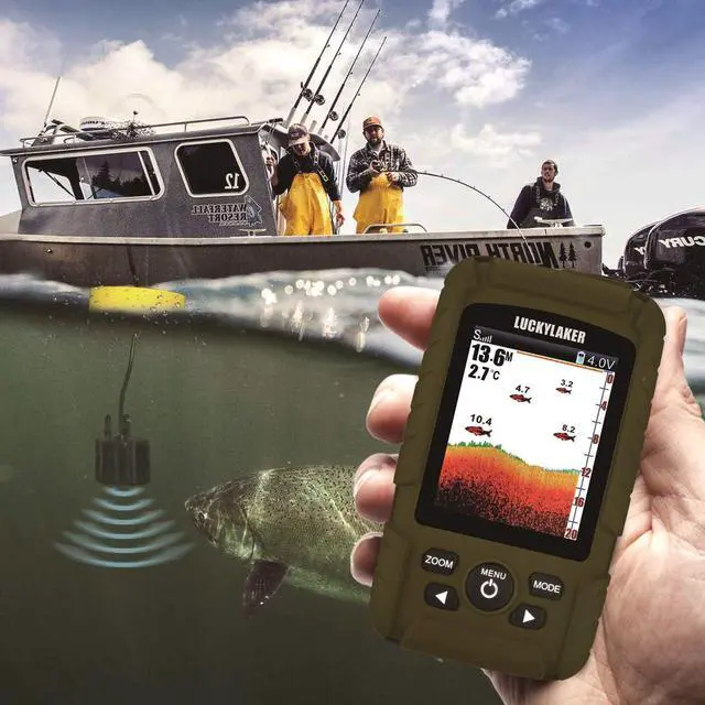 Alt view image 4 of 7 - Wireless Handheld Fish Finders Boat Wired Transducer Fishing Finder Sensor Sonar Waterproof Portable Depth Finders for Ice Fishing Sea Fishing Kayak