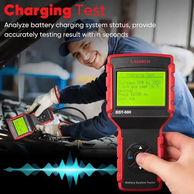 Alt view image 6 of 7 - BST-500 Car Battery Tester 12V 24V Battery Load Tester,100-2000CCA Automotive Battery Alternator Tester for Cars/Boat/Truck/Lawn Mower, Compatible with Flooded AGM Gel EFB,etc.