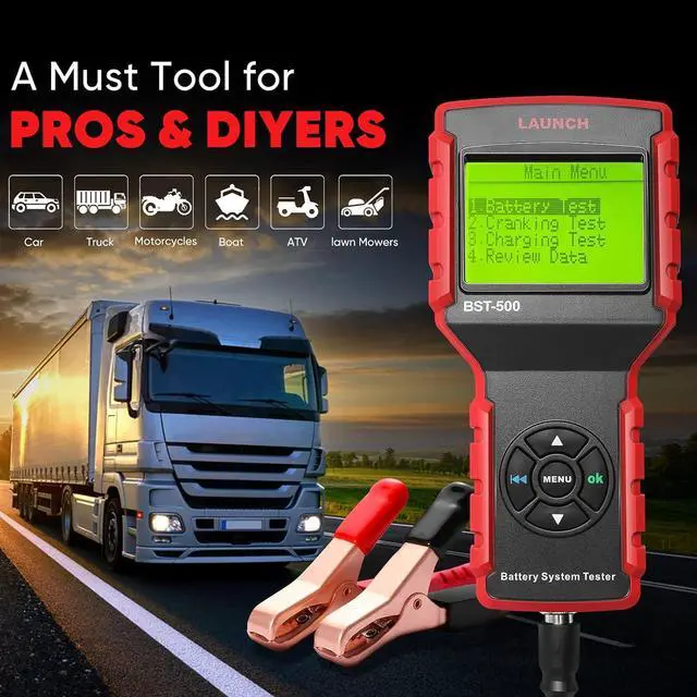 Alt view image 7 of 7 - BST-500 Car Battery Tester 12V 24V Battery Load Tester,100-2000CCA Automotive Battery Alternator Tester for Cars/Boat/Truck/Lawn Mower, Compatible with Flooded AGM Gel EFB,etc.