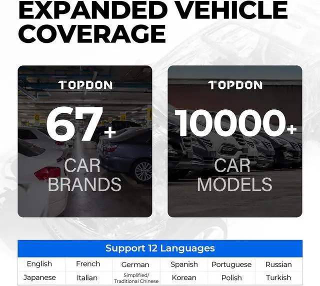 Alt view image 6 of 6 - OBD2 Scanner TOPDON AD500 Oil/SAS/Throttle/TPMS/BMS/EPB Reset Engine/ABS/SRS/Transmission, Diagnostic Scan Tool, AutoVIN, Car Check Engine Code Reader with Battery Test, Lifetime Wi-Fi Free Update