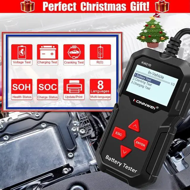 Alt view image 2 of 7 - KW710 Car Battery Tester 6V 12V 24V, Battery Load Tester Automotive 100-2000CCA Digital Auto Battery Analyzer Alternator Starter Tester for Car Truck Motorcycle Marine ATV SUV