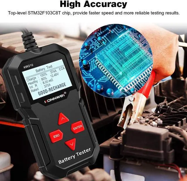Alt view image 5 of 7 - KW710 Car Battery Tester 6V 12V 24V, Battery Load Tester Automotive 100-2000CCA Digital Auto Battery Analyzer Alternator Starter Tester for Car Truck Motorcycle Marine ATV SUV