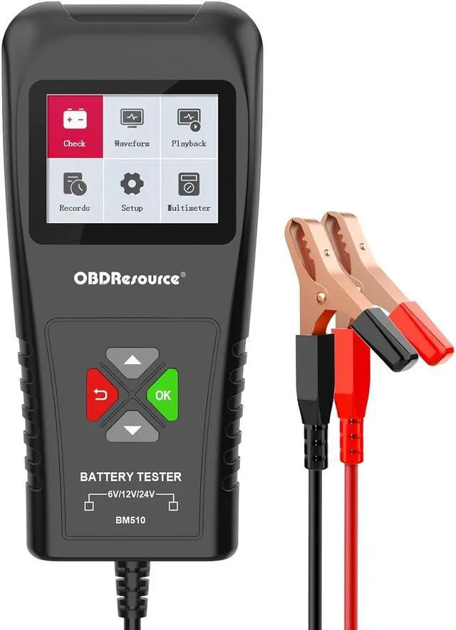 Main image of Car Battery Tester with Printer 6V 12V 24V, OBDResource BM800 Automotive Battery Tester Professional Bettery Analyzer Standard Test Cranking/Charging/Load Test for Car Trucks Motorcycles