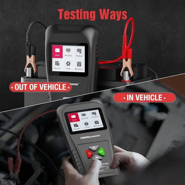 Alt view image 7 of 7 - Car Battery Tester with Printer 6V 12V 24V, OBDResource BM800 Automotive Battery Tester Professional Bettery Analyzer Standard Test Cranking/Charging/Load Test for Car Trucks Motorcycles