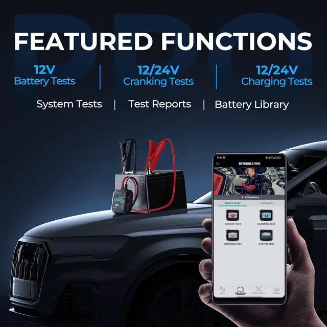 Alt view image 2 of 7 - Car Battery Tester 12v, TOPDON Wireless Battery Load Tester 100-2000 CCA, BTMobile PRO Battery Monitor Cranking & Charging Tester Automotive Battery Analyzer, Bluetooth Alternator Load Tester