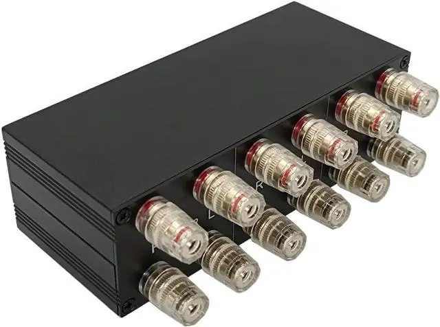 Alt view image 5 of 7 - Premium 2 Zone Speaker Selector Switch Box, 2 Way Stereo Audio Speaker Switcher Distribution Box for Multi-Channel High Powered Amp A B Switches -SOLUPEAK SP2