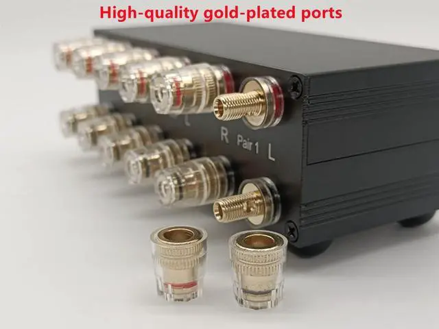 Alt view image 6 of 7 - Premium 2 Zone Speaker Selector Switch Box, 2 Way Stereo Audio Speaker Switcher Distribution Box for Multi-Channel High Powered Amp A B Switches -SOLUPEAK SP2