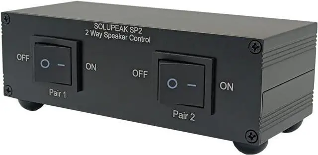 Alt view image 7 of 7 - Premium 2 Zone Speaker Selector Switch Box, 2 Way Stereo Audio Speaker Switcher Distribution Box for Multi-Channel High Powered Amp A B Switches -SOLUPEAK SP2