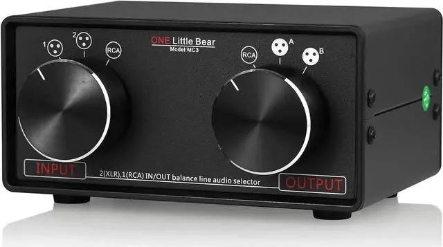 Main image of MC3 3-IN-3-OUT XLR Balanced/RCA Stereo Converter Audio Selector Splitter Box Passive Preamp XLR to RCA Audio Switch (XLR & RCA)