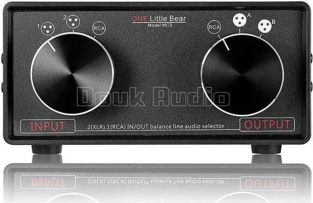 Main image of MC3 2-IN-2-OUT XLR Balanced/RCA Converter Audio Selector Splitter Box Passive Preamp XLR to RCA Switch