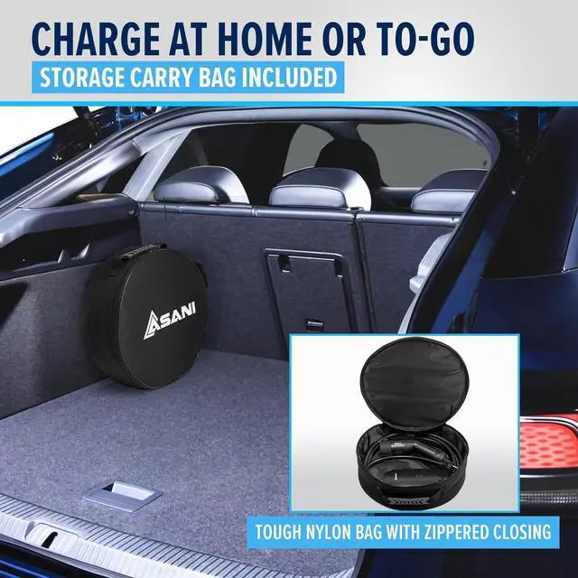 Alt view image 6 of 6 - Level 1 & 2 EV Charger - 110-240V at 16 Amps - Portable Electric Vehicle EV Charger with NEMA 6-20 with NEMA 5-15 Adapter Plug for J1772 Electric Cars
