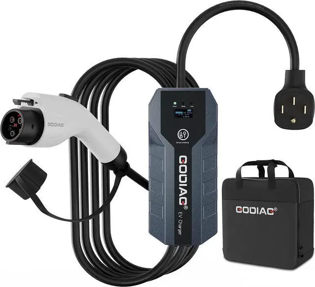 Main image of Level 1+2 EV Charger - ETL Certified, 110V-240V, 16 Amp, 20ft Cable, Portable Electric Car Charger with NEMA 6-20 & NEMA 5-15 Plug for J1772 EVs and PHEVs