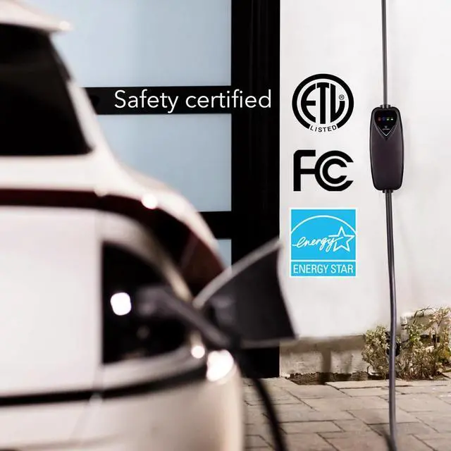 Alt view image 2 of 7 - Level 1 EV Charger - ETL Certified, 110V, 15 Amp, 16 ft Extension Cord & J1772 Cable - Portable Electric Car Charger for J1772 EVs with NEMA 5-15 Plug