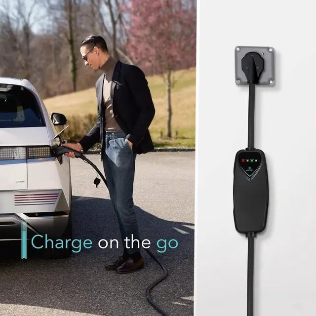 Alt view image 7 of 7 - Level 1 EV Charger - ETL Certified, 110V, 15 Amp, 16 ft Extension Cord & J1772 Cable - Portable Electric Car Charger for J1772 EVs with NEMA 5-15 Plug