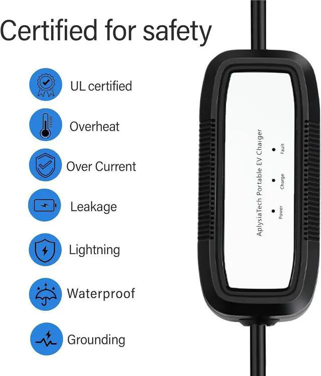 Alt view image 2 of 7 - Portable EV Charger Level 1, 15Amp 110V, Electric Vehicle Charger with 21Ft Extension Cord,NEMA 5-15P for Plug-in Home EV Charging Station,Compatible with SAE J1772 EVs(Tesla Need Adapter)