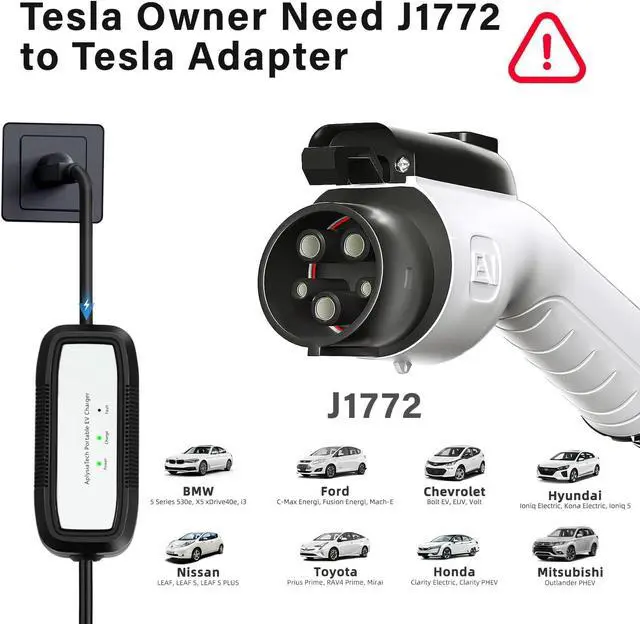 Alt view image 3 of 7 - Portable EV Charger Level 1, 15Amp 110V, Electric Vehicle Charger with 21Ft Extension Cord,NEMA 5-15P for Plug-in Home EV Charging Station,Compatible with SAE J1772 EVs(Tesla Need Adapter)