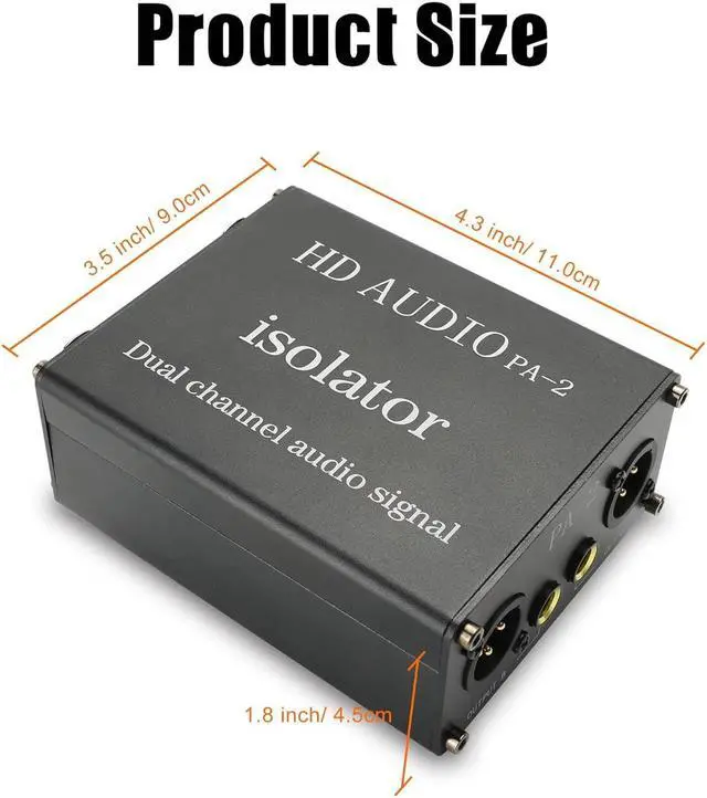 Alt view image 6 of 7 - XLR 1/4 inch, Dual Channel Ground Loop Isolator for Sound System, Subwoofer, Karaoke Speaker, Guitar, Keyboard, Bass